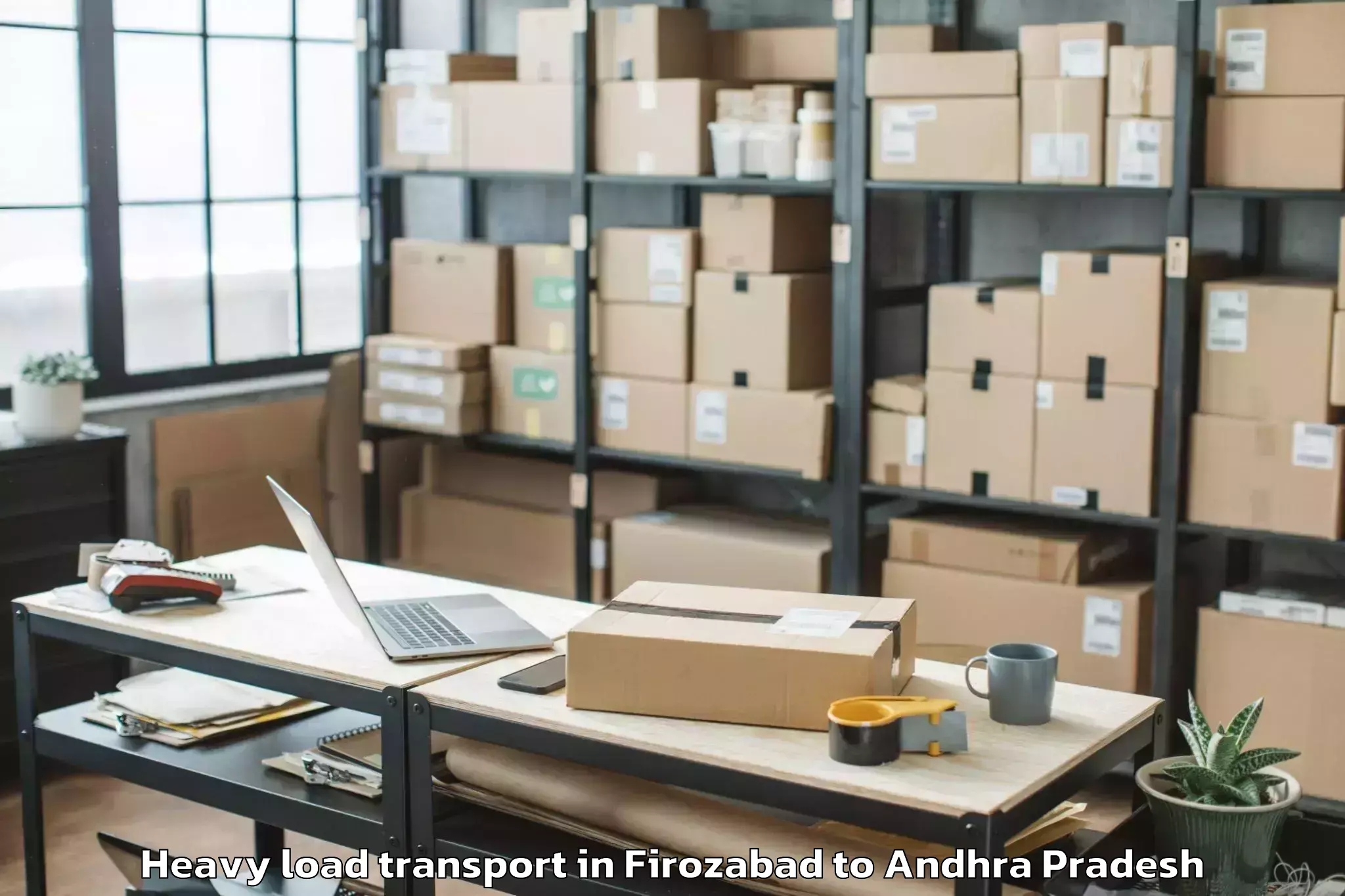 Top Firozabad to Vignan University Guntur Heavy Load Transport Available